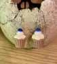 Frosted Cupcake lightweight acrylic dangly fashion earrings - Image 1