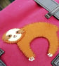 Cute Felt Sloth Brooch - Image 1