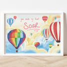 You Make My Heart Soar - Hot Air Balloons Nursery Art Print