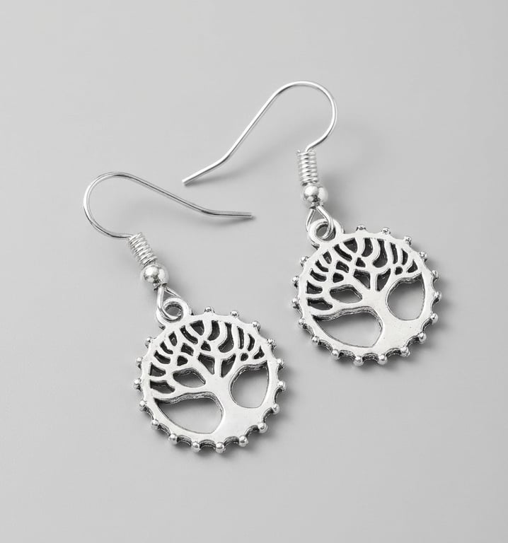 Silver Tree of Life Earrings 