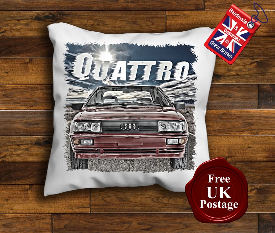 Audi Quattro Cushion Cover, Choose Your Size