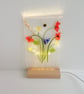 Poppy and Daisy floral illuminated panel, fused glass art, gift for home.  - Image 10