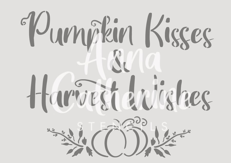 Pumpkin Kisses Reusable Stencil 190 Micron Myla... - Folksy