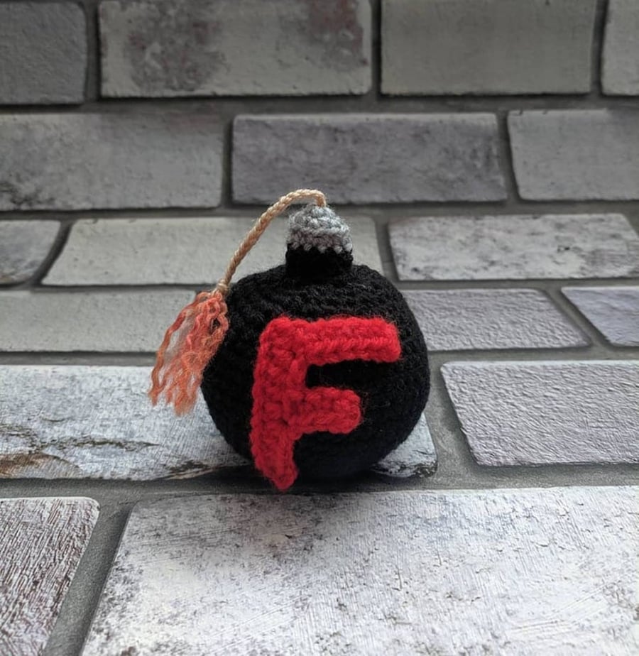 Crochet F Bomb, F Bomb, Gag Gift, White Elephant Gift, Stress Relief