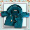 Teal Duffle Coat with a Tartan Lined Hood