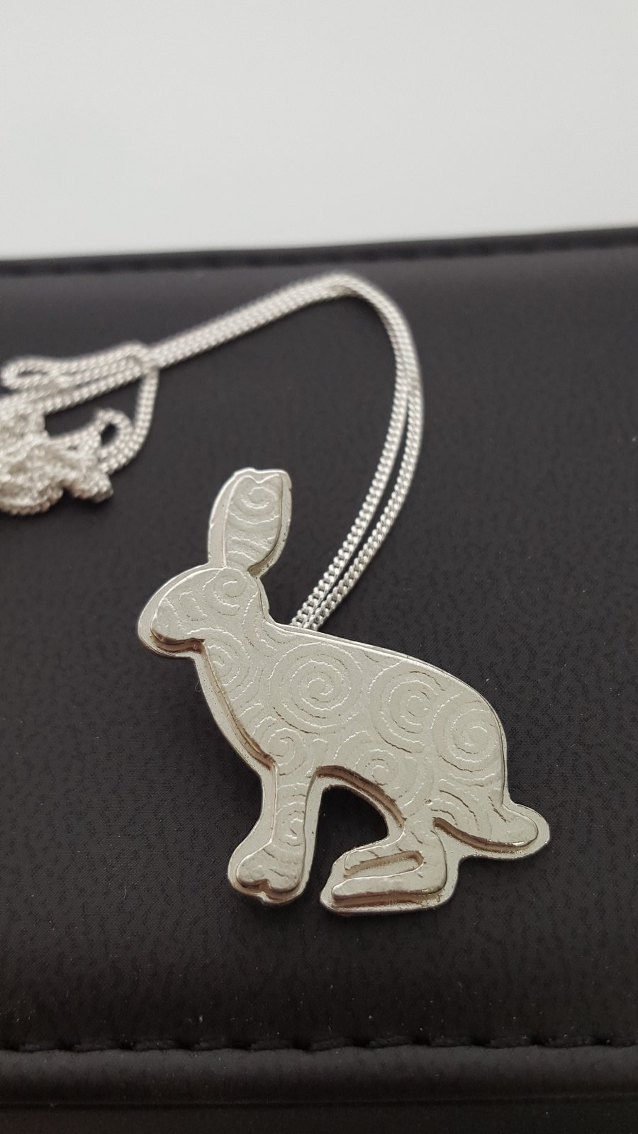 Spiral Silver Hare Pendant