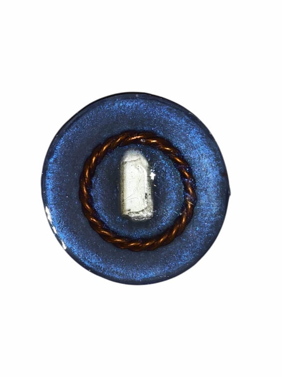Tensor Ring Pocket Puk, 144mhz Deep Blue Quartz Crystal