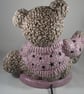 Ceramic Teddy Bear Figurine Table Lamp Light Nursery Baby Ornament Decoration. - Image 3