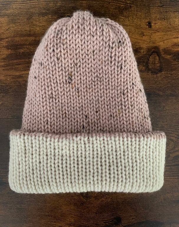 Luxury Wool Ladies Beanie Hat - Hand Knitted Winter Slouch hat