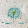 Fused glass dandelion trinket dish 