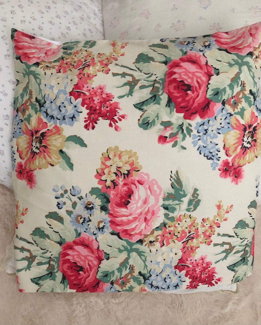 Cath kidston Bloomsbury bouquet cotton fabric cushion cover