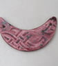 Speckled Rose Celtic Ceramic Crescent Bib Pendant - Image 3
