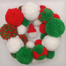 Pom pom hanging wreath christmas