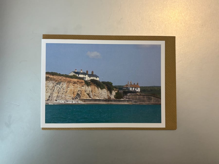 Coastguard Cottages A5 Greeting Card