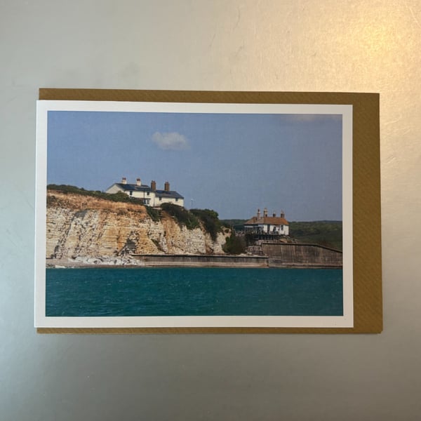 Coastguard Cottages A5 Greeting Card