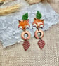Fox Cub leaf & Acorn Drop Earrings  - Image 5