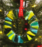 Fused Glass Wreath Christmas decoration