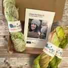 Hat knitting kit with one skein of hand dyed yarn
