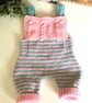 SALE Baby Girl's Hand Knitted Rompers & Matching Booties Set 0-3 months size - Image 8