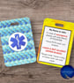 Custom Medical Alert Tag Faux Leather ICE ID, UK Emergency Symbol - Image 3