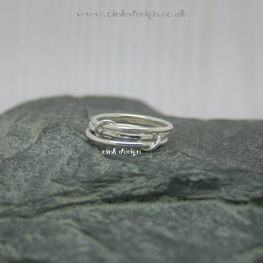 Sterling silver stacking style rings size N
