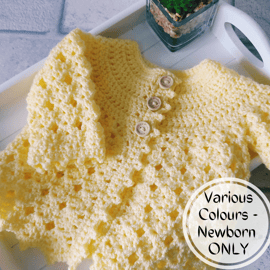 Newborn Crochet Baby Cardigan Baby Shower Gift Idea