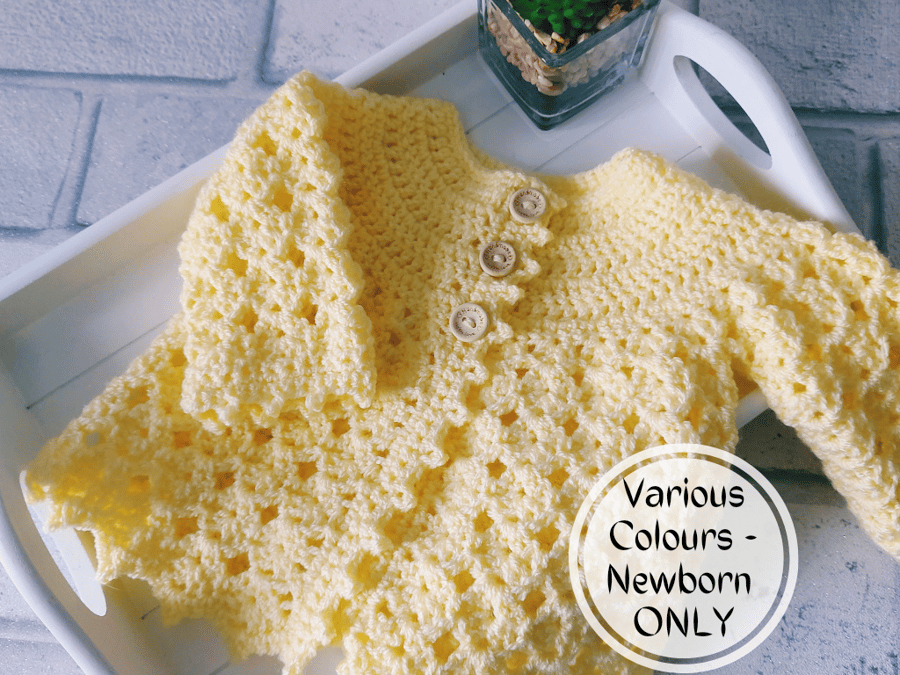 Newborn Crochet Baby Cardigan Baby Shower Gift Idea