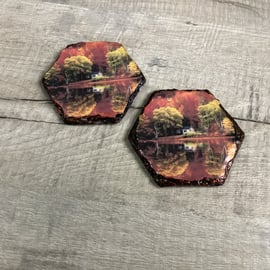 Decoupage slate coasters, Golden Autumn collection 