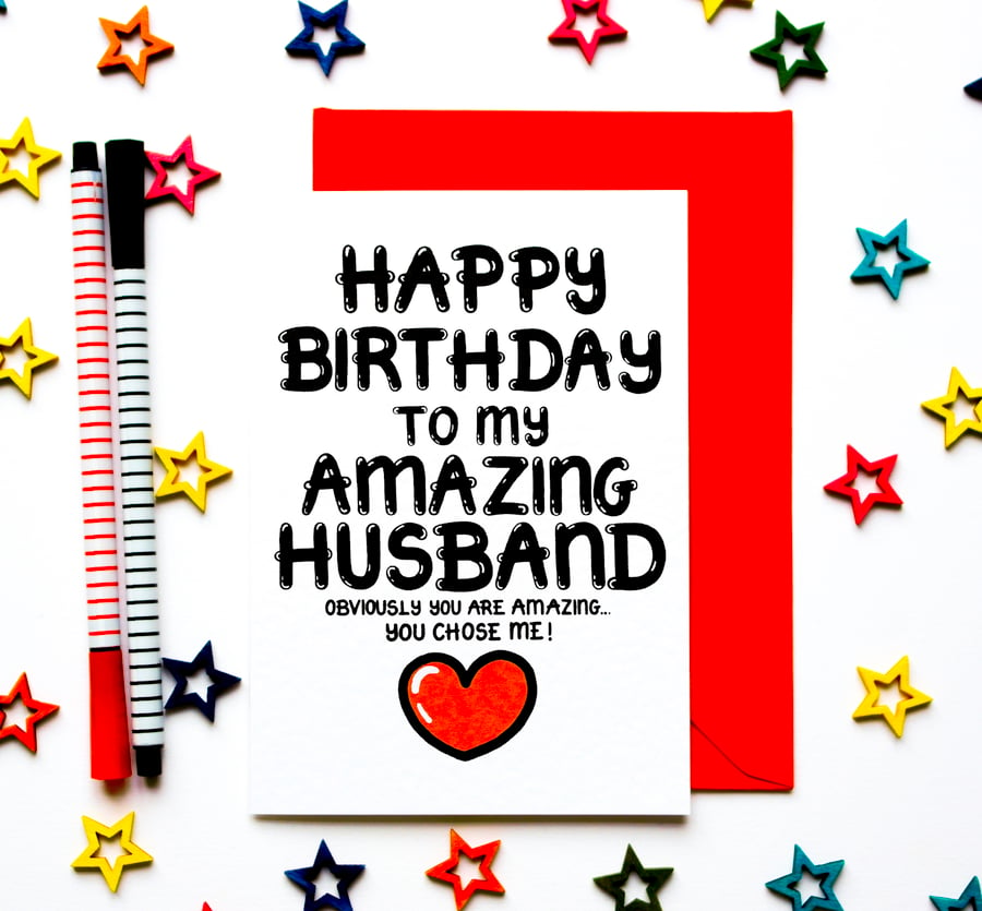 Funny Husband Birthday Card From Wife, Husband - Folksy