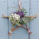 Dried Flower and Foliage Star. Handmade. 16x16cm