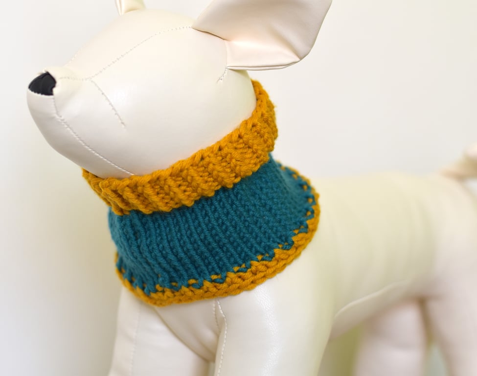Hand Knitted Merino Wool Dog Snood - Neck Warmer for Dogs