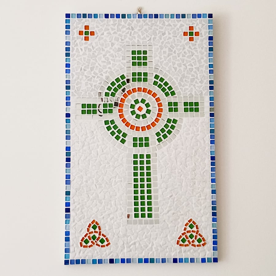 Celtic Cross Mirror Mosaic Wallart