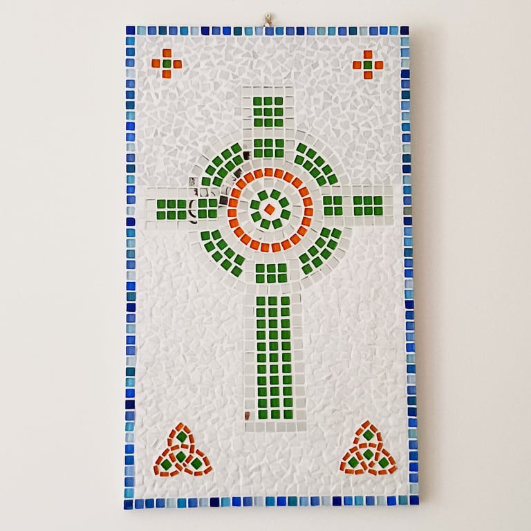 Celtic Cross Mirror Mosaic Wallart