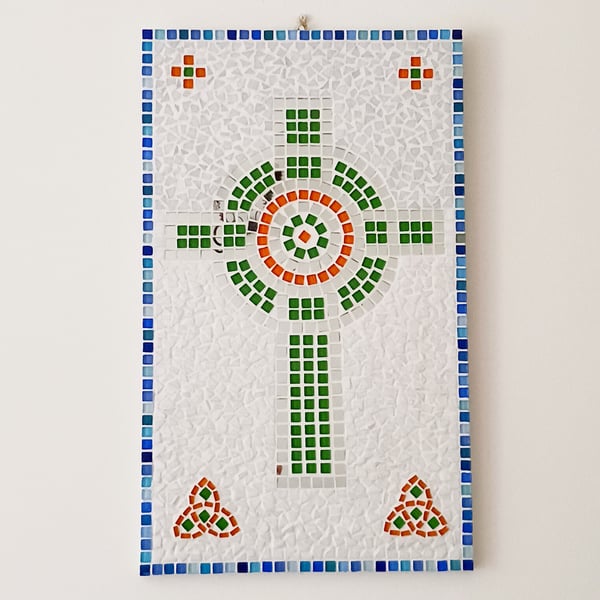 Celtic Cross Mirror Mosaic Wallart