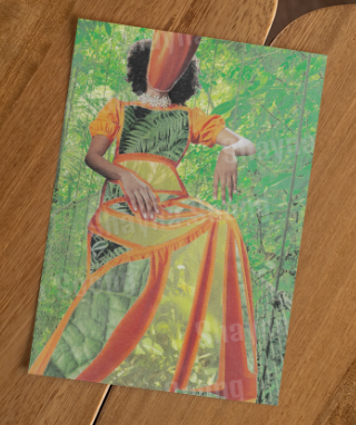 'Ooze' card printed from handmade collage 