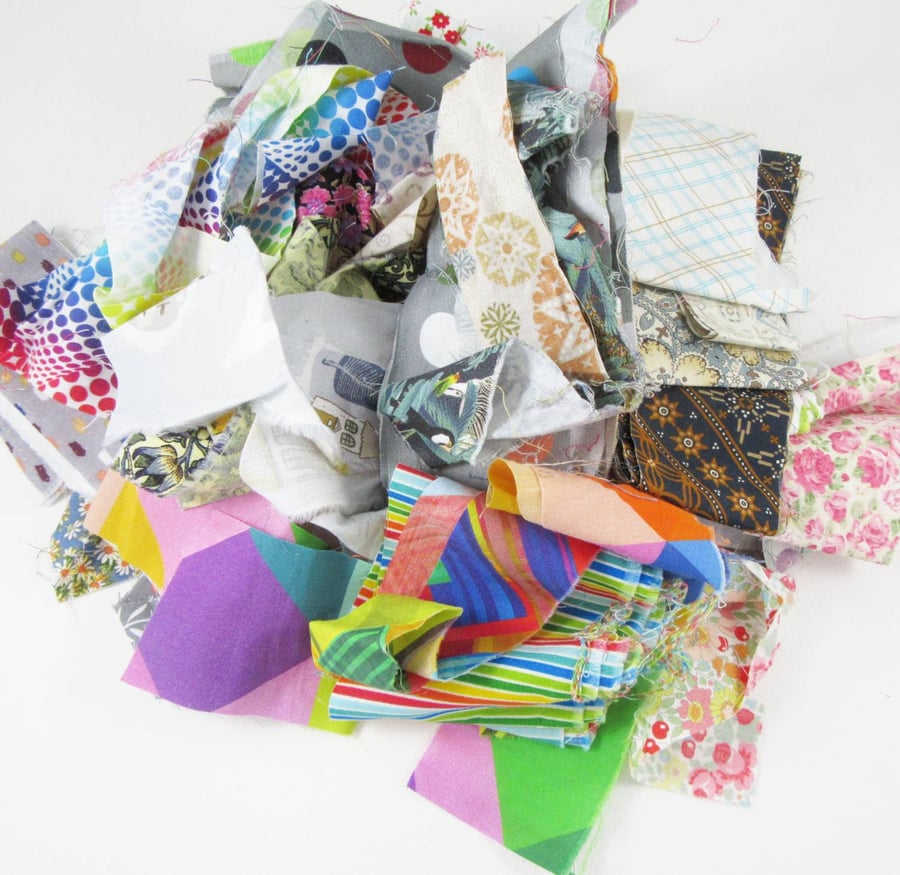 Multicoloured Fabric Strips for Patchwork and Crafting