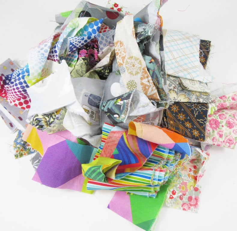 Multicoloured Fabric Strips for Patchwork and Crafting