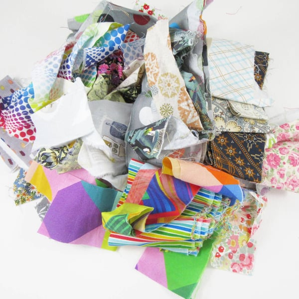 Multicoloured Fabric Strips for Patchwork and Crafting