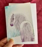 A6 Art Greetings Card, Whimsical Horse