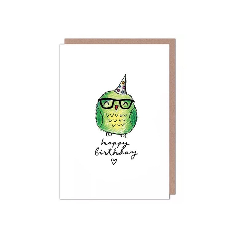 Cute Owl in Glasses Birthday Card