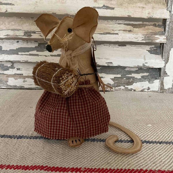 A handmade primitive harvest mouse