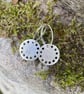 Fine silver disc earrings on sterling hoops