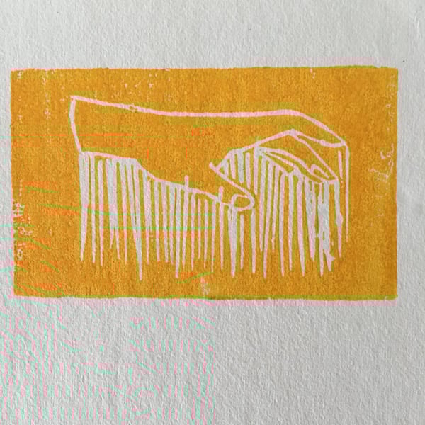 Handmade limited edition linocut print, Nona 