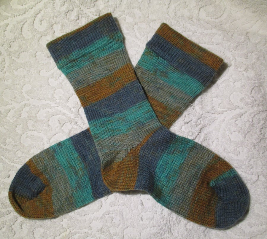 Handmade Angora Wool Mix Socks SIZE: 4-6 UK, 6-8 US, 36-38 EURO