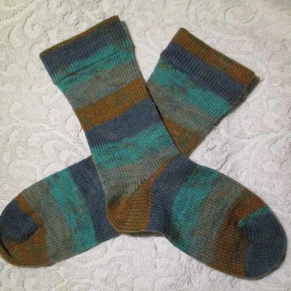 Handmade Angora Wool Mix Socks SIZE: 4-6 UK, 6-8 US, 36-38 EURO