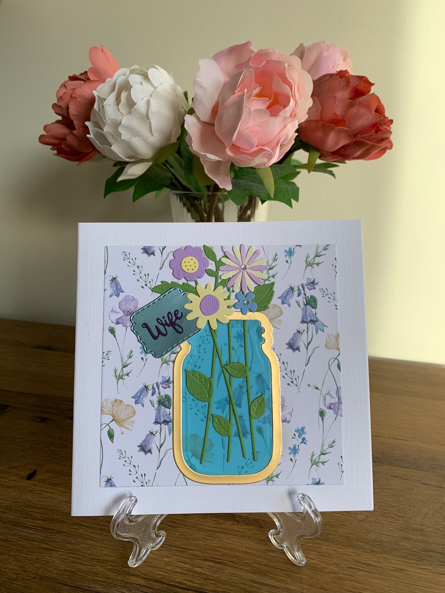 Handmade Wife Mason Jar Birthday Card