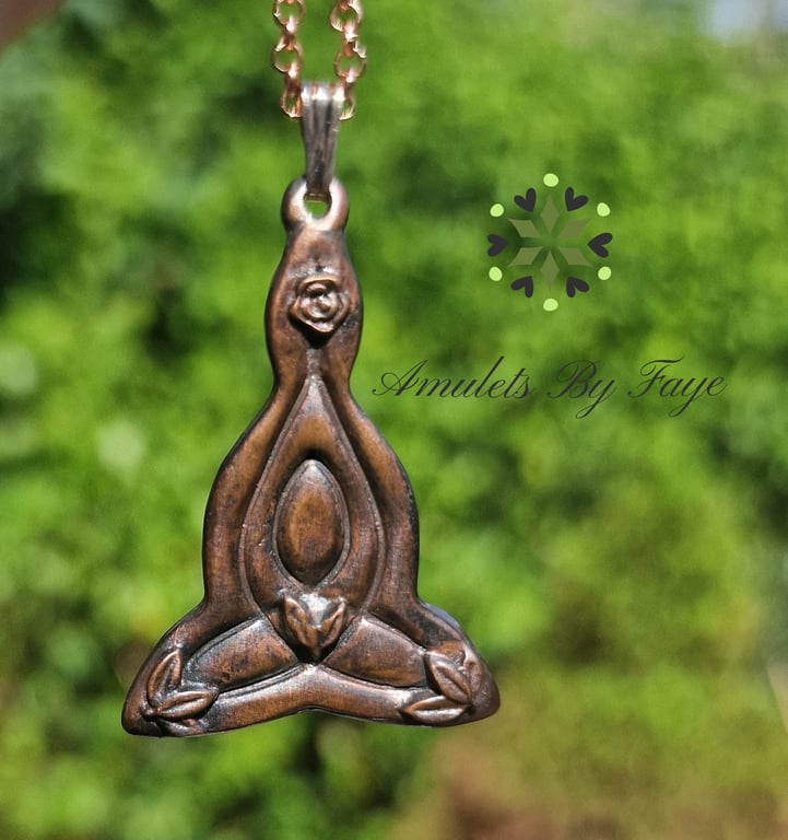 Recycled Copper Celtic Motherhood Pendant with Leaves and Flower Necklace.