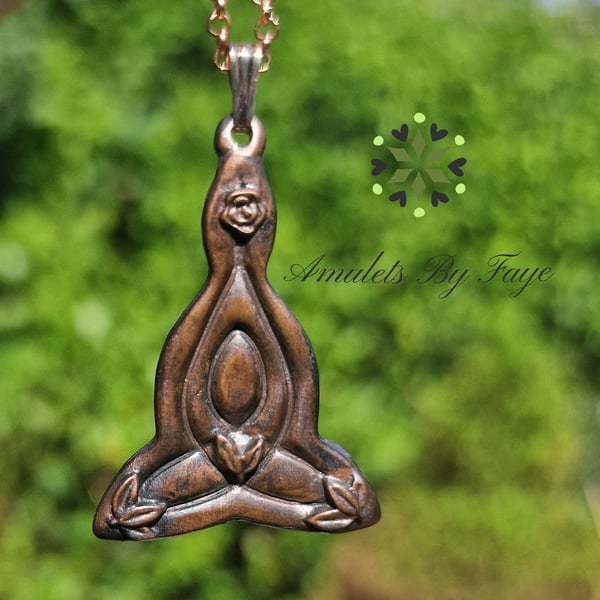 Recycled Copper Celtic Motherhood Pendant with Leaves and Flower Necklace.