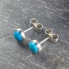 Turquoise stud earrings sterling silver.