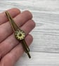Women's mandala hair clip, brown and gold hair slide